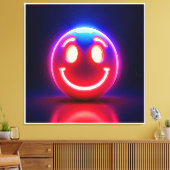 Neon Smile voor Happy Glow Canvas Afdruk (Insitu (Woonkamer))
