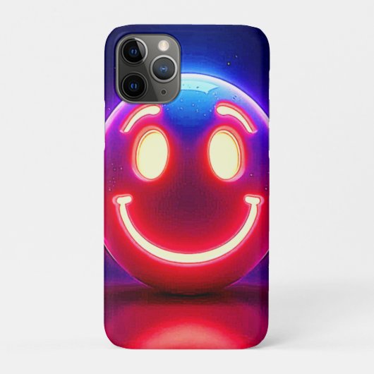 Neon Smile voor Happy Glow Case-Mate iPhone Case (Achterkant)