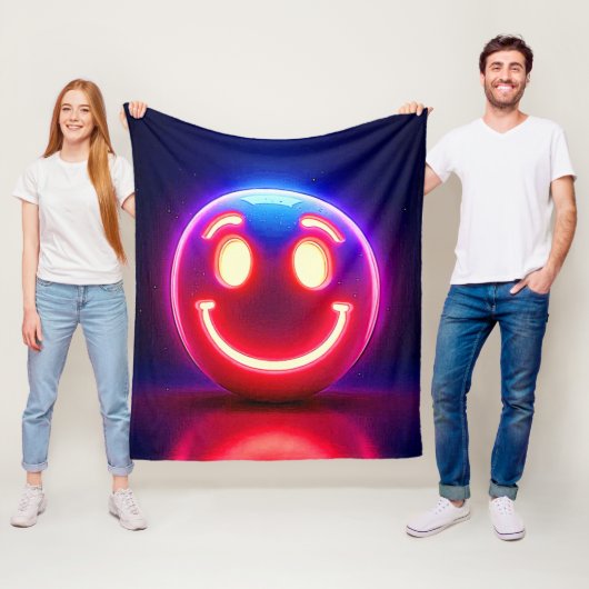 Neon Smile voor Happy Glow Fleece Deken (In situ)