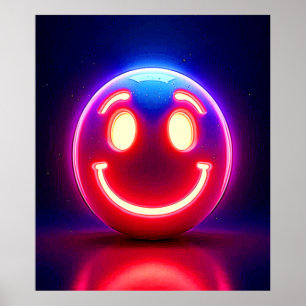 Neon Smile voor Happy Glow Poster