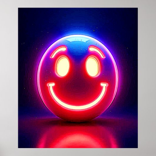 Neon Smile voor Happy Glow Poster (Voorkant)