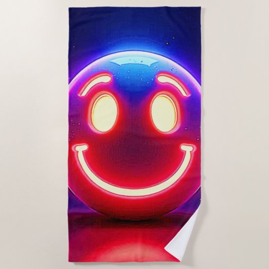 Neon Smile voor Happy Glow Strandlaken (Voorkant)
