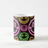 Neon Smiles & Sips Trendy Design Coffee Mok (Center)