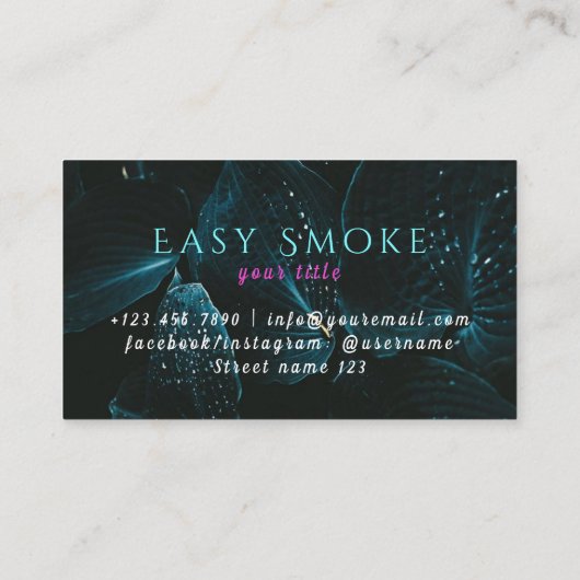 Neon Smoke Shop Visitekaartje (Achterkant)