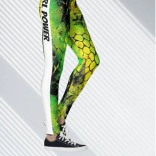 Neon Snake Animal GRL Power Leggings