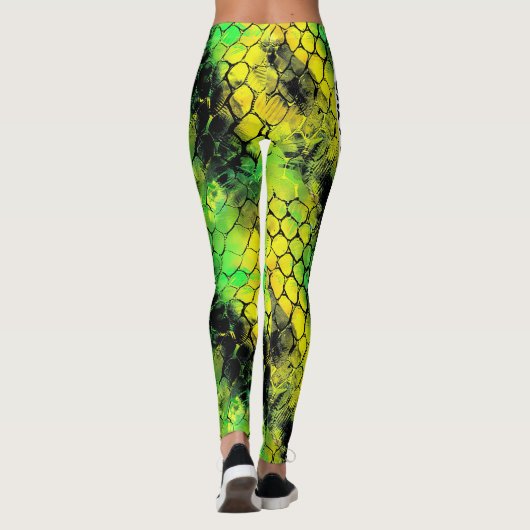 Neon Snake Animal GRL Power Leggings (Achterkant)