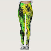 Neon Snake Animal GRL Power Leggings (Voorkant)