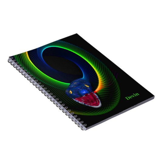 Neon Snake Personalized Notitieboek (Rechterzijde)