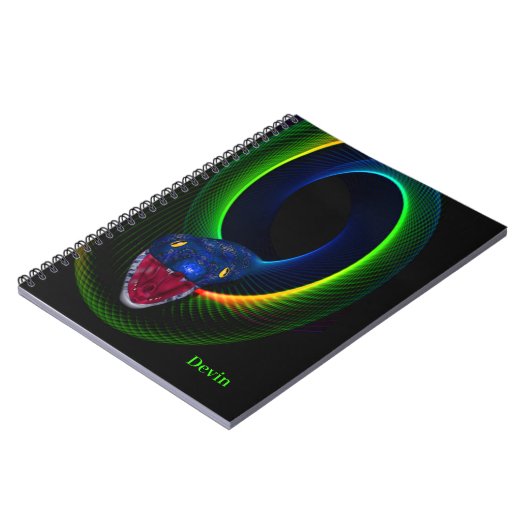 Neon Snake Personalized Notitieboek (Linkerzijde)