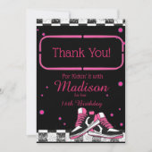 Neon Sneaker Verjaardag, Glitter Bedankkaart (Voorkant)