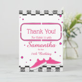 Neon Sneaker Verjaardag, Glitter Bedankkaart (Staand voorkant)