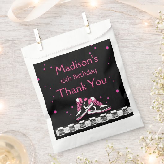 Neon Sneaker Verjaardag, Glitter Bedankzakje (Geknipt)