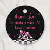 Neon Sneaker Verjaardag, Glitter Dank je Bedankjes Labels (Voorkant)