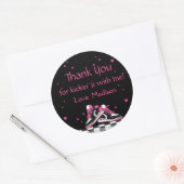 Neon Sneaker Verjaardag, Glitter Dank je Ronde Sticker (Envelop)