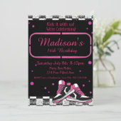 Neon Sneaker Verjaardag, Glitter Kaart (Staand voorkant)