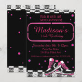 Neon Sneaker Verjaardag, Glitter Kaart (Voorkant / Achterkant)