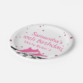 Neon Sneaker Verjaardag, Glitter Papieren Bordje (Gekanteld)