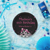 Neon Sneaker Verjaardag, Glitter Papieren Bordje (Feest)