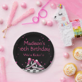 Neon Sneaker Verjaardag, Glitter Papieren Bordje (Feest)