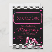Neon Sneaker Verjaardag, Glitter Save The Date (Voorkant)