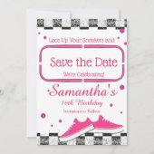 Neon Sneaker Verjaardag, Glitter Save The Date (Voorkant)