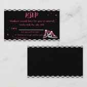 Neon Sneaker verjaardag RSVP, elke leeftijd, Visitekaartje (Voorkant / Achterkant)