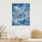 Neon Sneeuwluipaard Gletsjer Spits Poster (Keuken)