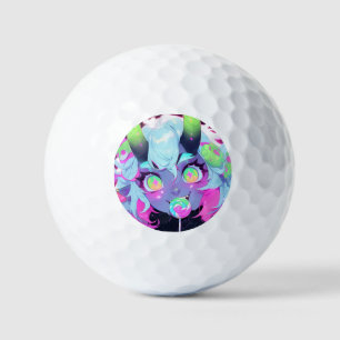 Neon Snoep Demon Monster Meisje Esthetisch Golfballen