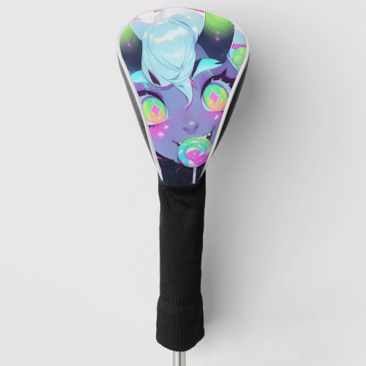 Neon Snoep Demon Monster Meisje Esthetisch Golfheadcover (Voorkant)
