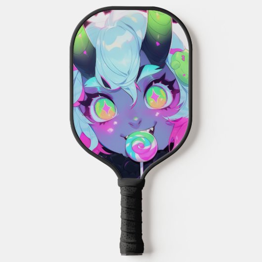 Neon Snoep Demon Monster Meisje Esthetisch Pickleball Paddle (Voorkant)