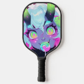 Neon Snoep Demon Monster Meisje Esthetisch Pickleball Paddle (Achterkant)