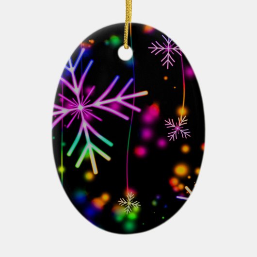 Neon Snow Keramisch Ornament (Voorkant)