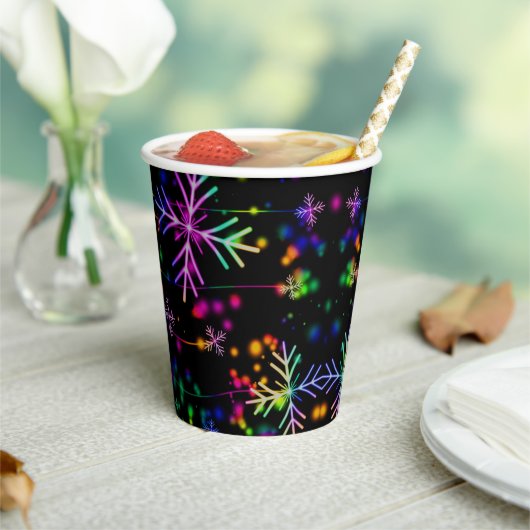 Neon Snow Papieren Bekers (Insitu)