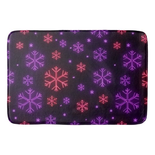 Neon Snowflakes Badmat (Voorkant)