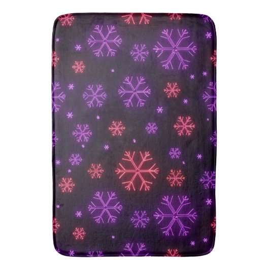 Neon Snowflakes Badmat (Voorkant Verticaal)