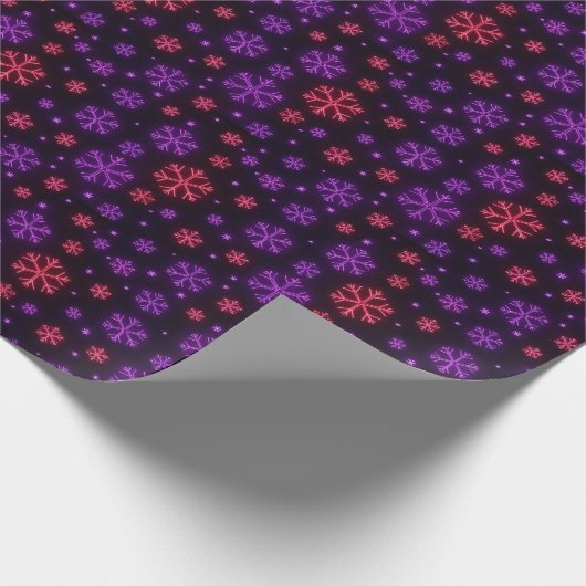 Neon Snowflakes Cadeaupapier (Hoek)