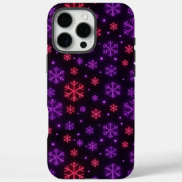 Neon Snowflakes iPhone 16 Pro Max Hoesje