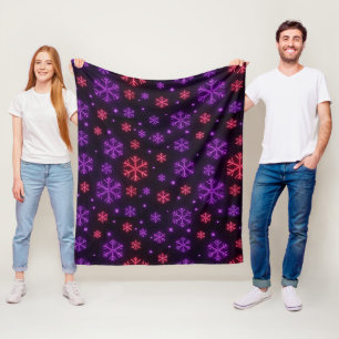Neon Snowflakes Fleece Deken