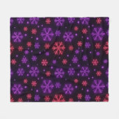 Neon Snowflakes Fleece Deken (Voorkant (Horizontaal))