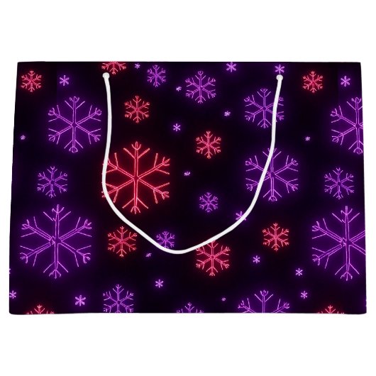 Neon Snowflakes Groot Cadeauzakje (Voorkant)