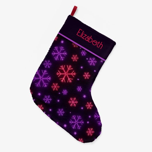 Neon Snowflakes Grote Kerstsok (Voorkant (Hangend))