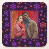 Neon Snowflakes Kartonnen Onderzetters (Voorkant)