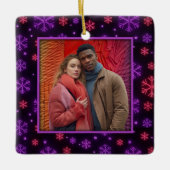 Neon Snowflakes Keramisch Ornament (Voorkant)