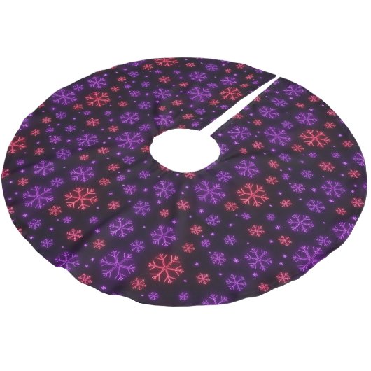 Neon Snowflakes Kerstboom Rok (Gekanteld)