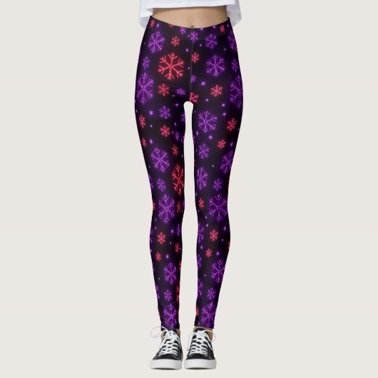 Neon Snowflakes Leggings (Voorkant)