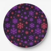 Neon Snowflakes Papieren Bordje (Voorkant)