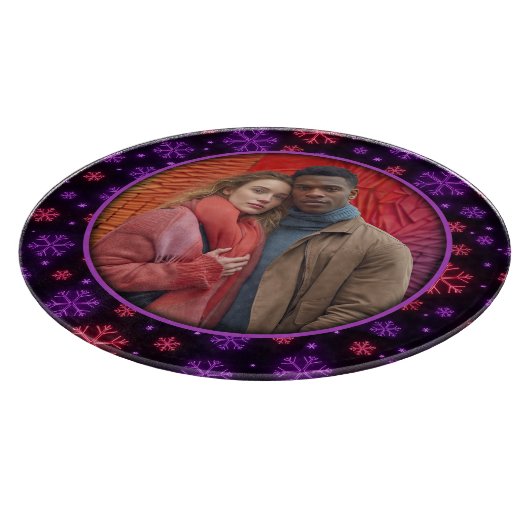 Neon Snowflakes Snijplank (Hoek)