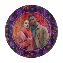 Neon Snowflakes Snijplank