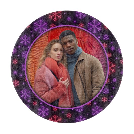 Neon Snowflakes Snijplank (Voorkant)