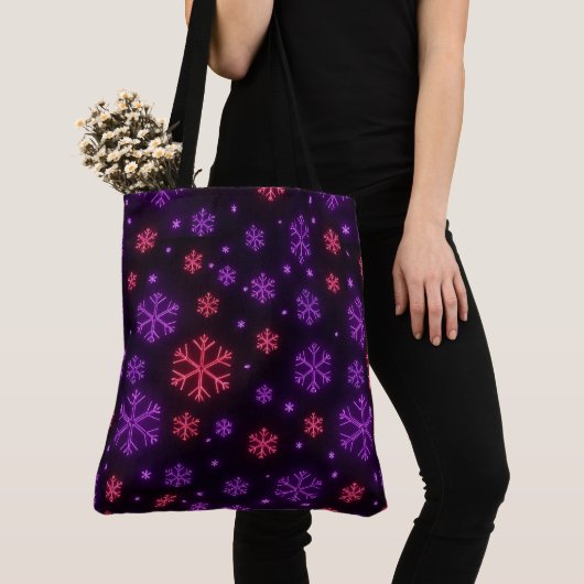 Neon Snowflakes Tote Bag (Dichtbij)
